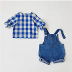 Blue plaid top
