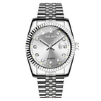 White Plate Silver Strap