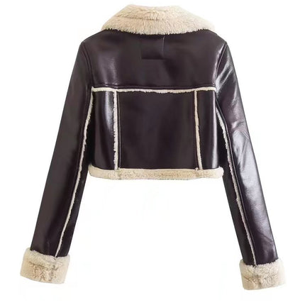 Women's Short Lapel Long Sleeve Slim Fashion Jacket