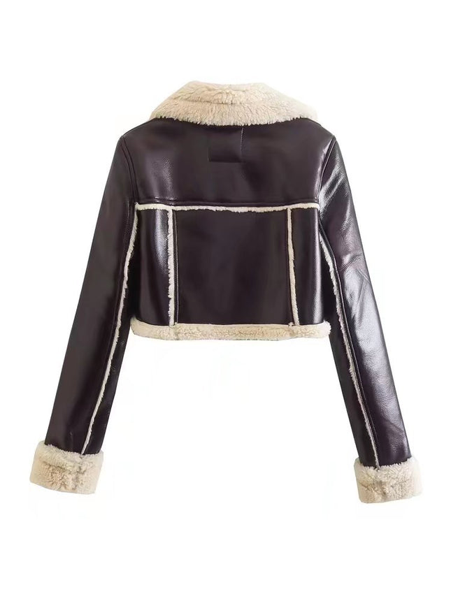 Women's Short Lapel Long Sleeve Slim Fashion Jacket