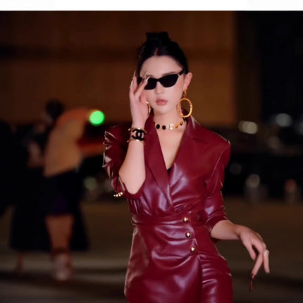 Socialite Senior Anke Red Leather Dress