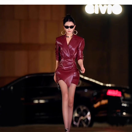 Socialite Senior Anke Red Leather Dress