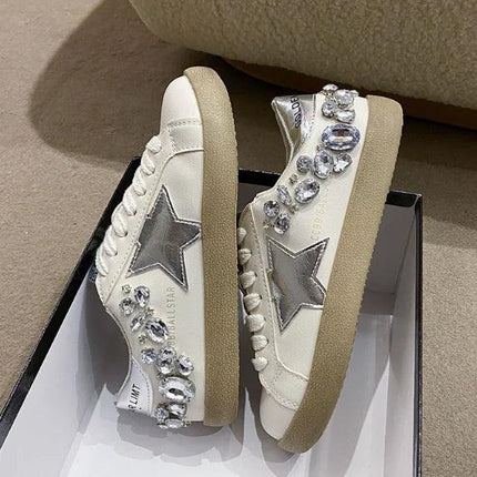 Star Old White Shoes with Diamonds - Viva Vista Store