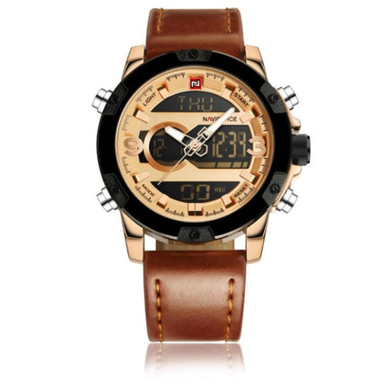 Men Sport Watches Men's Leather Digital Army Military Watch - Viva Vista Store