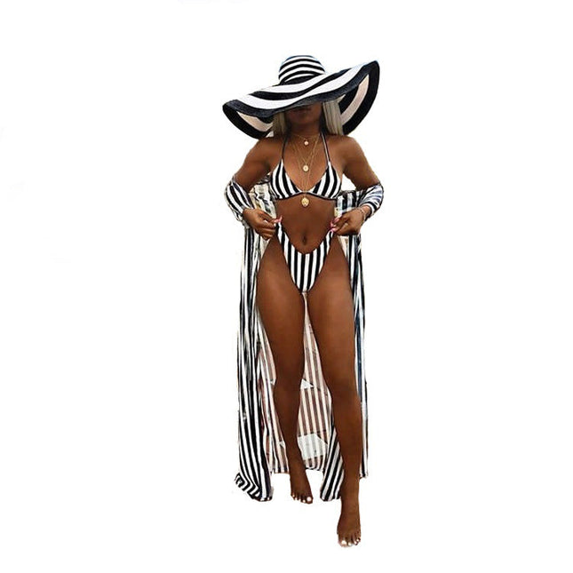 Summer split swimsuit beach suit three-piece set bikini Upishoppy