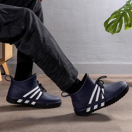 New fashion anti-slip waterproof rain shoes men's tube rain boots thickening tangled fishing kitchen car wash plastic water shoes boots - Viva Vista Store
