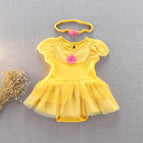 9005#Princess Belle romper + headgear / 70 (3~6 months)