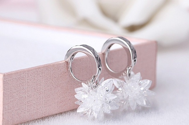 Pure beauty ice 925 silver earrings hypoallergenic non-fading earrings