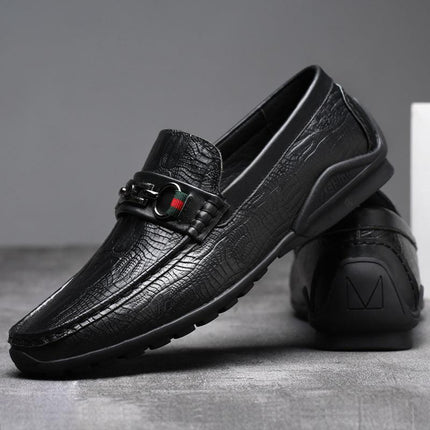Casual shoes men's 2020 spring new peas shoes leather soft bottom breathable lazy shoes fashion trend - Viva Vista Store