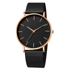 Rose gold shell rose gold needle black belt