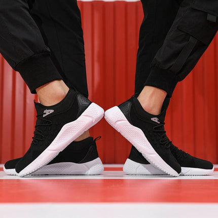 Autumn and winter trend coconut reflective casual shoes men's couple Korean version of the thick bottom flying web sports running female - Viva Vista Store