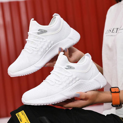 Autumn and winter trend coconut reflective casual shoes men's couple Korean version of the thick bottom flying web sports running female - Viva Vista Store