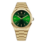 Gold chain with green face