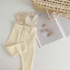 Legging en dentelle stretch beige / 66 mètres