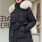 Black with light khaki fur collar