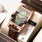 Brown leather rose gold