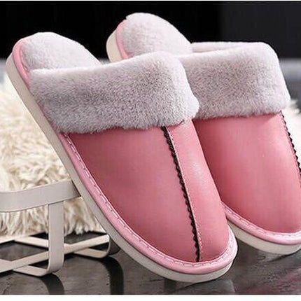 Factory direct autumn and winter anti-slip warm leather slippers home new thick couple of sheep leather slippers - Viva Vista Store