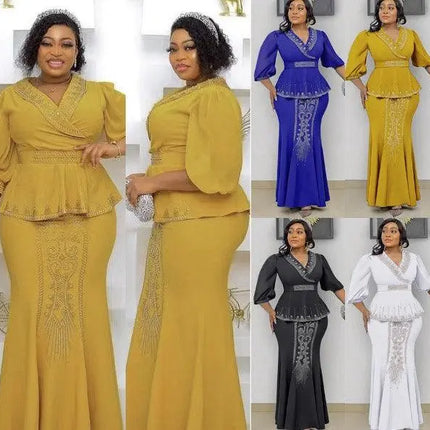 2 Pieces Set Plus Size Clothes Dashiki Skirts And Top for Women Ankara Wedding Party Gown Outfits New Robes - Viva Vista Store