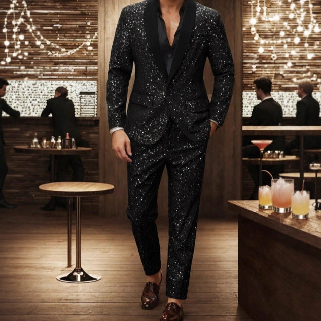 Shiny Woven Polyester Suit - UPISHOPY