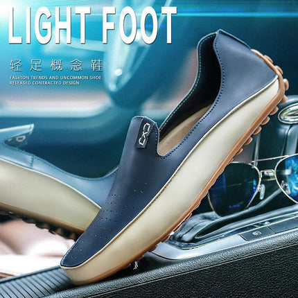 Cross-border explosion models light large size single shoes peas foreign trade men's shoes breathable punch men's shoes casual shoes - Viva Vista Store