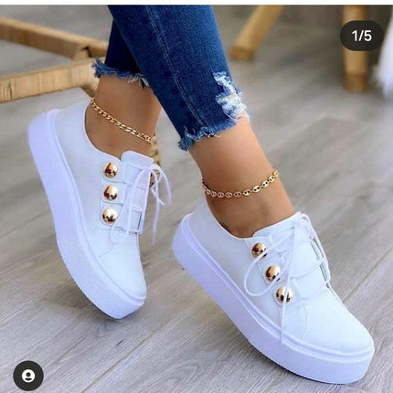 Large Casual Single Shoes Womens European and American New Round Toe Thick Sole Casual Viscose Shoes Single Shoes - Viva Vista Store