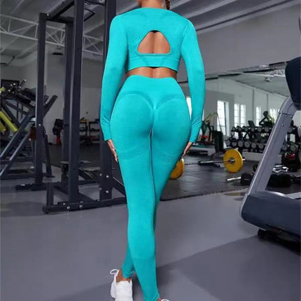 2-Piece High Waist Seamless Fitness Leggings Upishoppy