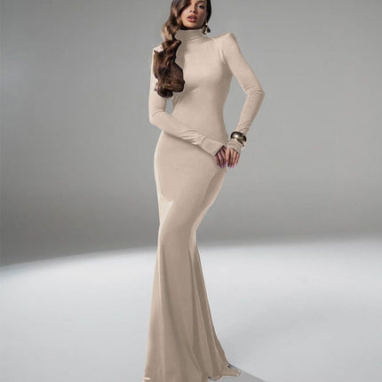 Women's Skinny Hip Skirt Backless Evening Dress