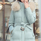 Bean Green with light khaki fur collar