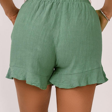 Casual High Waist Pocketed Ruffle Shorts - Viva Vista Store