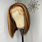 Brown Gold Short Straight Hair