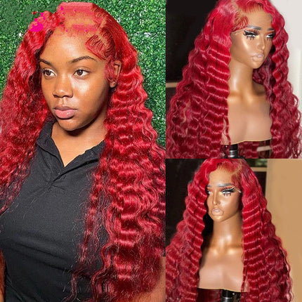 Red Deep Real Wave Human Hair Dropshipman