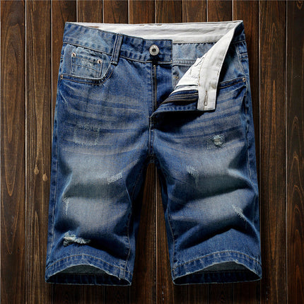 Summer denim shorts men's broken cave pants Upishoppy