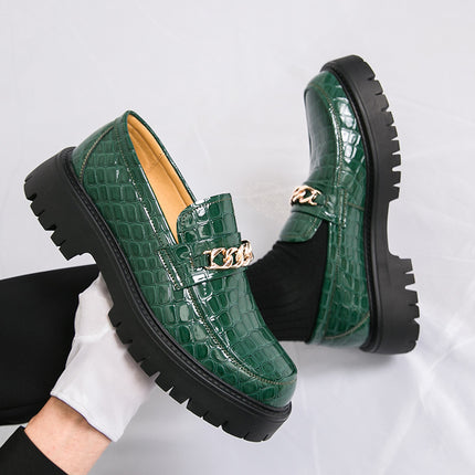 Men's Pattern Loafers Leather Shoes