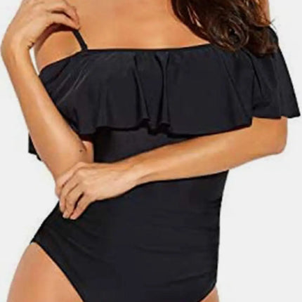 Spaghetti Strap Fold-Over One-Piece Swimsuit - Viva Vista Store