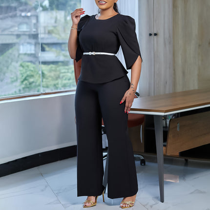Top Wide Leg Pants Two-piece Set Suit