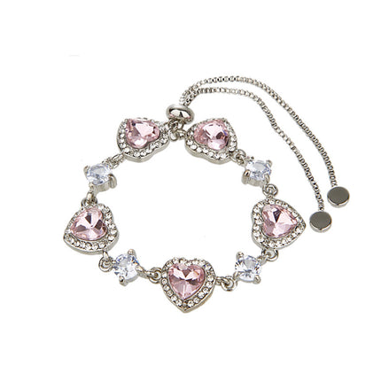 Loving Heart Zircon Pull-out Bracelet Light Luxury Minority Design