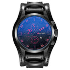 Black with red lettering