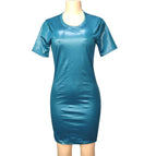 Camiseta de manga corta azul y verde