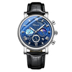 Belt Silver Case Blue Surface