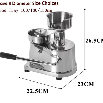 Manual Stainless Steel Hamburger Press - 100mm to 150mm Round Burger Patty Maker Upishoppy