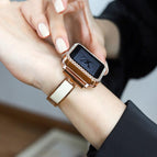 Rose goldwhite leather / 38mm