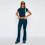 Dark Blue Suit Short Sleeve