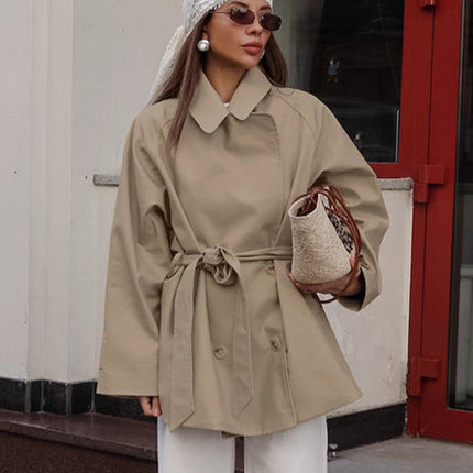 Trench Coat Women's Long Khaki Workwear Dropshipman