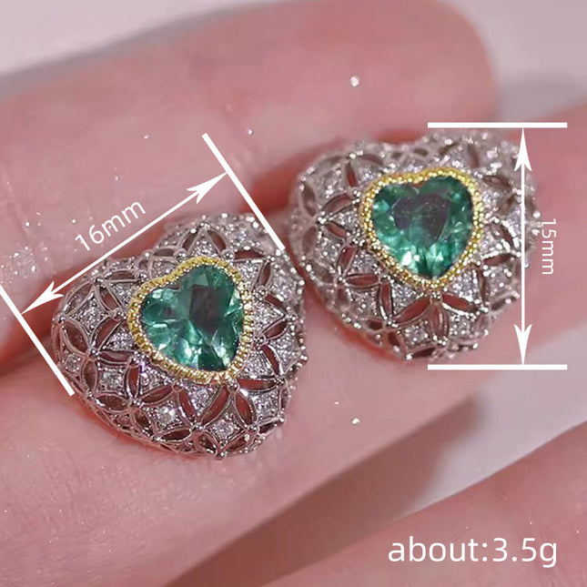 Heart-shaped Stud Earrings For Women