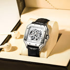 Silver shell white face black