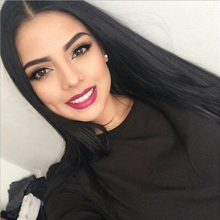 Cross-border wig WIG black long straight hair division straight hair long holiday high temperature silk fake Europe and the United States - Viva Vista Store