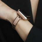 Rose gold edgepink leather / 38mm
