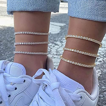 Shiny Loose Diamond Fashion Trend Rhinestone Beach Anklet