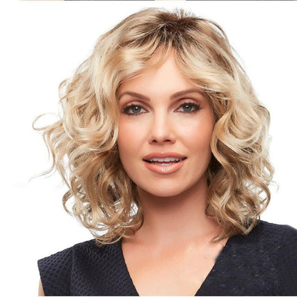 Wish new European and American fake female long curlers in pearly hot short hair fashion gold color dyed wig hair - Viva Vista Store