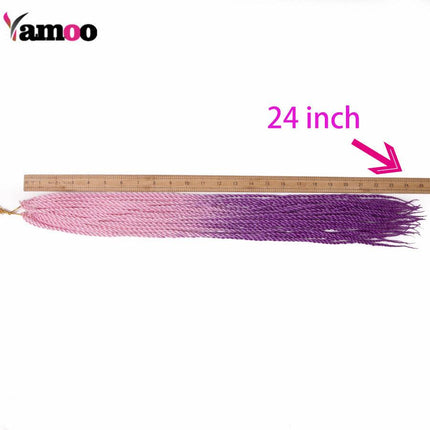 Wig Hawthaxa Europe and the United States 2 straits Box Braid color hand braided crochet hair twisted - Viva Vista Store